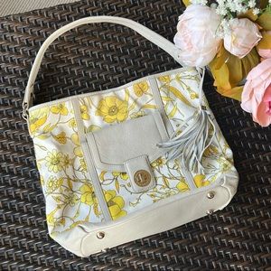 ISAAC MIZRAHI | Genuine Leather Yellow Floral Poppy Purse